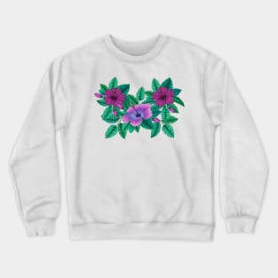 Colorful hibiscus flowers Crewneck Sweatshirt